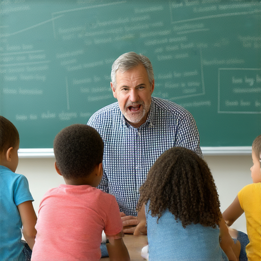 外籍老師正在進行英語教學，學生成員在互動中，展示學習過程中的委屈與重複感，傳達如何透過專業指導改變英文學習體驗的情景。