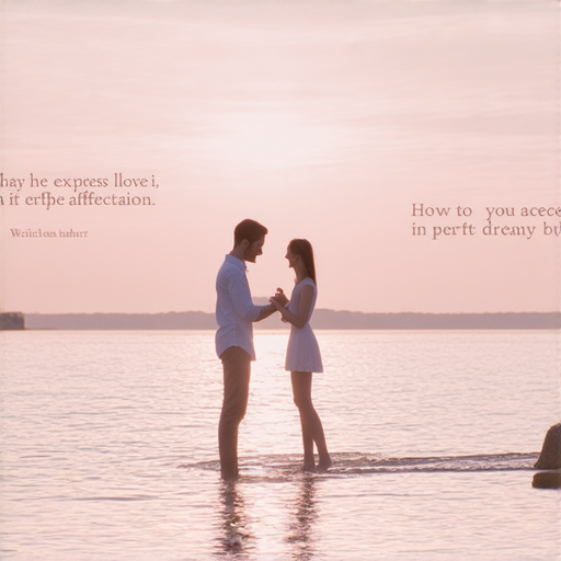 水浸求婚場景，外籍英文老師指導如何以完美英文表達愛意，背景是浪漫的水景，傳遞浪漫與愛的氛圍，結合語言學習的主題。