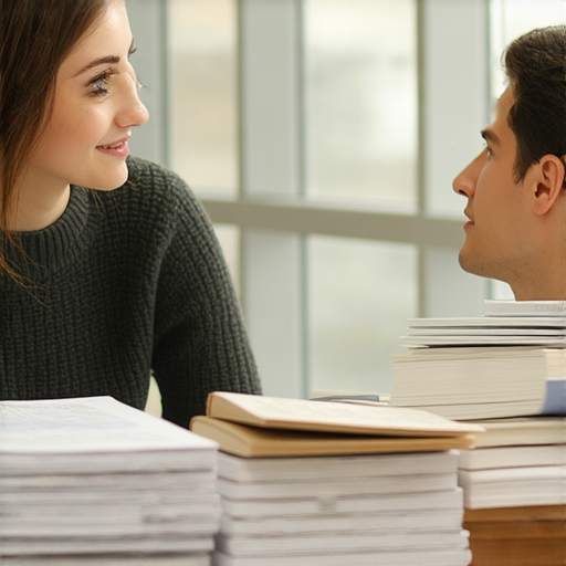 提升商務英語實力的學習場景，一位專業外籍老師和學員一對一交流，學生專注學習，桌面上有書本和筆記，展示輕鬆的學習氛圍。