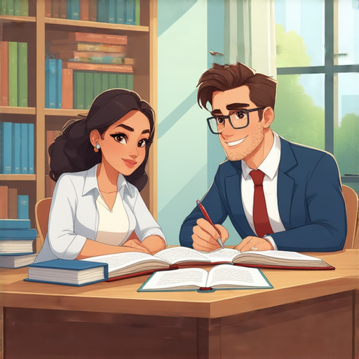 提升商務英文水平的宣傳圖片，展示外籍老師一對一教學的情景，強調開啟成功之路的理念，充滿學習氛圍，適合尋求提高英文能力的專業人士。