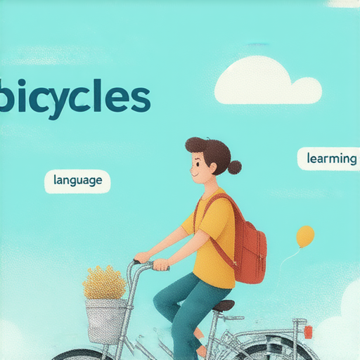 探索單車的英文單字，並了解如何與外籍老師一對一學習。圖片展示單車的圖示，帶來學習英文的樂趣，鼓勵大家一起來發現更多實用單字。
