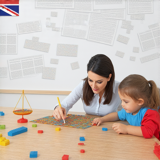 解密英文單字的教學活動圖片，內容涵蓋磁鐵、磅和磚，展示學生與外籍老師一對一互動，提高英語能力，強調學習英文單字的重要性。