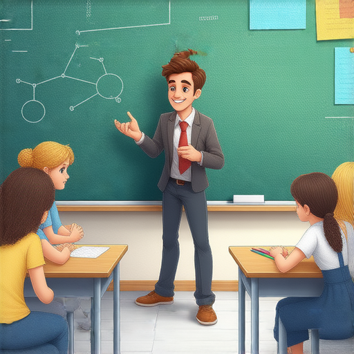 外籍英文老師在教室中教導學生分割與分子知識，畫板上寫著英文教學內容，學生專注聆聽，展現一對一教學環境，掌握英文知識輕鬆又有趣。