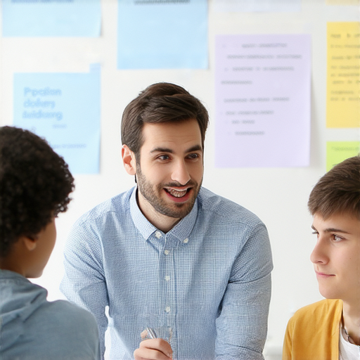 一位外籍老師與學生進行一對一英語學習，教學主題涵蓋投影、投放、投標、投訴等日常用語，學生專心聆聽，增強英語表達能力和詞彙掌握。