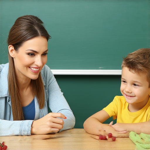 探索英語世界的學習環境，外籍老師一對一教學，學生積極參與，桌上有束腹帶和杨梅等物品，輕鬆愉快的學習氛圍助你掌握新詞彙。