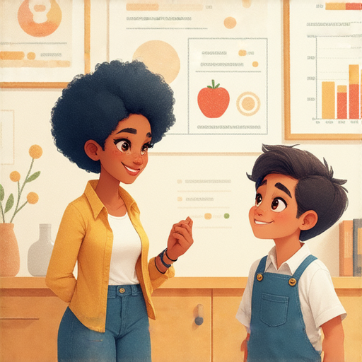 抗氧化劑的秘密探索課程，學生與外籍老師一對一學習健康知識，強調正確英文表達，提升理解與交流能力，背景顯示健康相關圖示與資料。