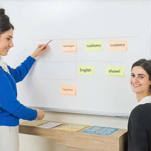 一對一外籍老師教學場景，學生輕鬆學習「報關」到「披肩」的英文，專注互動，提升英語溝通能力，探索全新語言學習境界。