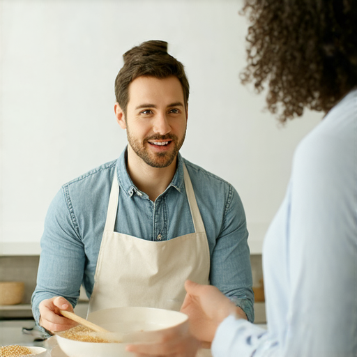 一位外籍老師正與學生進行一對一英文教學，場景展現學習炆和炒的技巧，學生神情專注，畫面背景簡潔流暢，彰顯流利英語的重要性。