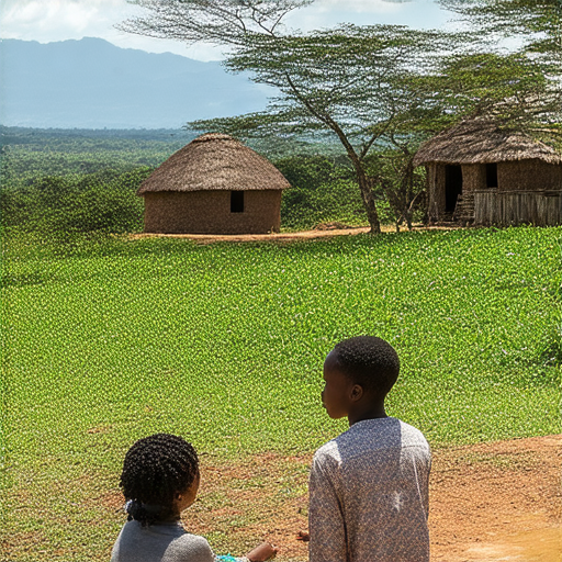 坦尚尼亞壯麗風景與外籍英文老師共學的畫面，學生在接受一對一英語學習，背景展示自然美景和當地文化，探索坦尚尼亞的美麗與坦白的最佳時刻。