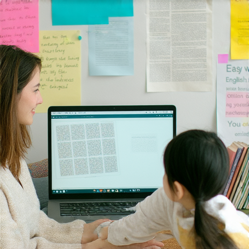 一位外籍老師在線教授英文，學生專注學習，背景顯示互動學習環境，吸引眼球，探索英文填補的奧秘，線上一對一外籍老師助你輕鬆掌握英文，立即學習！