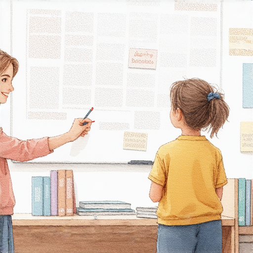 穿梭與突發的英文詞彙學習圖片，展現外籍老師一對一指導的場景，幫助學習者提升語言能力，強調互動與實用性，創造良好的學習氛圍。