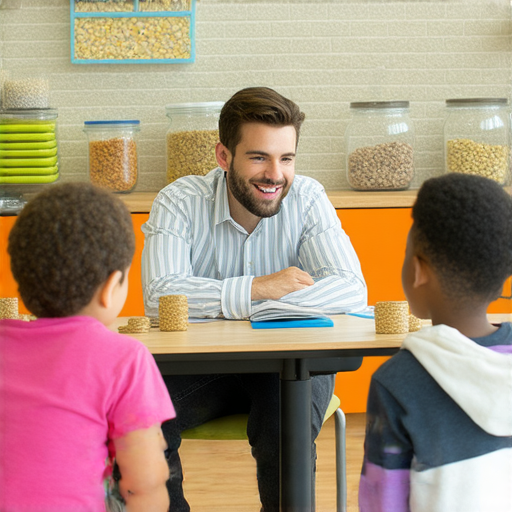 解密加密貨幣的圖像，展現加州加工食品與外籍老師一對一教學，學生們專注學習，加強對加密貨幣的理解與應用，探索英文世界的多元文化與知識。