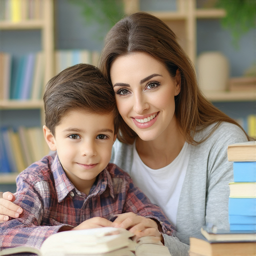 外籍英文教師與學生進行一對一教學，專注於提升英文詞彙能力，背景有書籍和學習工具，展現輕鬆學習的氛圍，助你掌握英文技能。