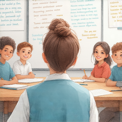 外籍英文老師教學場景，學生專注學習，互動交流提升人品與流量，立即預約一對一課程，提升英語能力與人格魅力，助你成功。