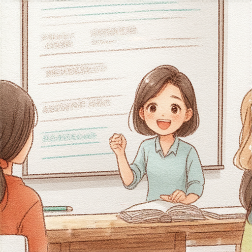 學生與外籍老師進行一對一英文接力賽學習的場景，強調互動與合作，提升英文接受度，展現愉快的學習氛圍及有效的英語教學方法。