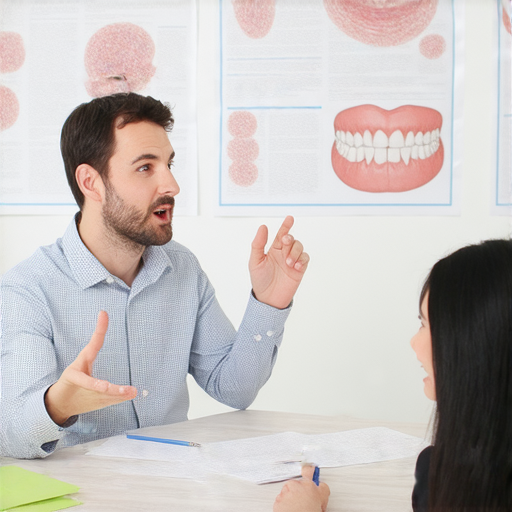 一對一教學中，外籍老師教授醫療英語，涵蓋牙肉、牙醫等專業詞彙，學生專注學習，提升流利度與專業知識，報名立即學習。