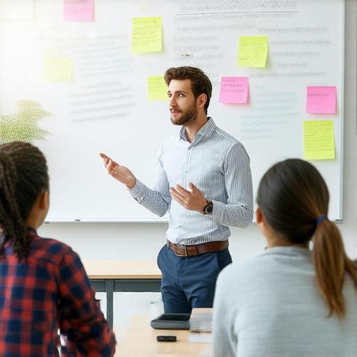 外籍英文老師正與學生互動，解答語言疑問，展示專業教學環境，提供個性化學習解決方案，並強調可獲取專屬報價的優勢。