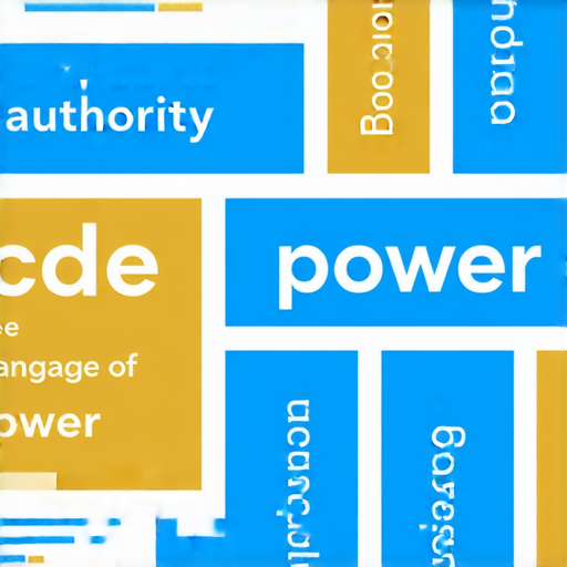 解碼權力的語言，展示權威和權限等英文詞彙，強調提升英文能力的重要性，圖中包含學習資源和視覺化元素，吸引學習者深入探索語言的力量。