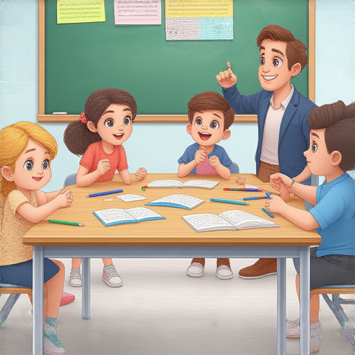 揭示英文學習秘訣的圖片，展示外籍老師與學生互動，隨時隨地提高英語能力的場景，加強英語學習體驗，吸引學習者。