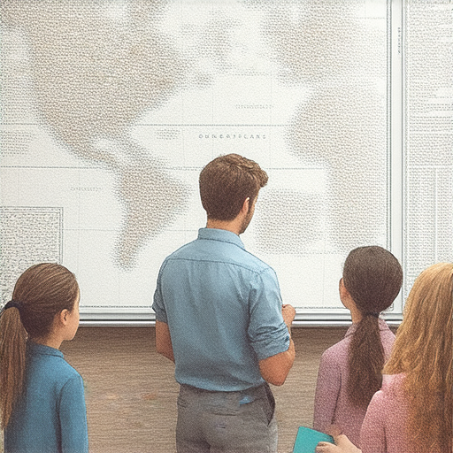 外籍英文老師在教室中指導學生探索歷史相關秘密，學生積極參與歸納與整理學習活動，提升語言能力，增進對歷史的了解和語言應用技巧。