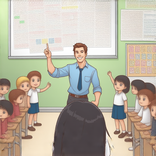 外籍老師在教室中與學生互動，進行生動的英文教學，學生們專心聆聽並積極參與，展現了學習對話的熱情與樂趣，邀請更多人立即報名體驗精彩的外籍老師課程。