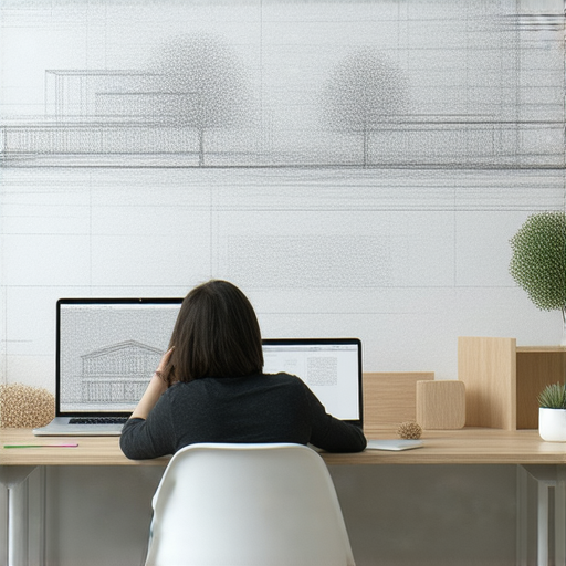 探索建築的奧秘的圖片，展示一位學生與專業教師一對一學習建築英語，強調提升建築詞彙的重要性，背景為設計草圖和建築模型，適合渴望進一步提升專業技能的學習者。