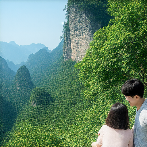 解密弘法與弟弟的英文學習圖片，展示張家界壯麗山景，鼓勵報名外籍老師一對一教學，提升英語能力與旅遊經驗。