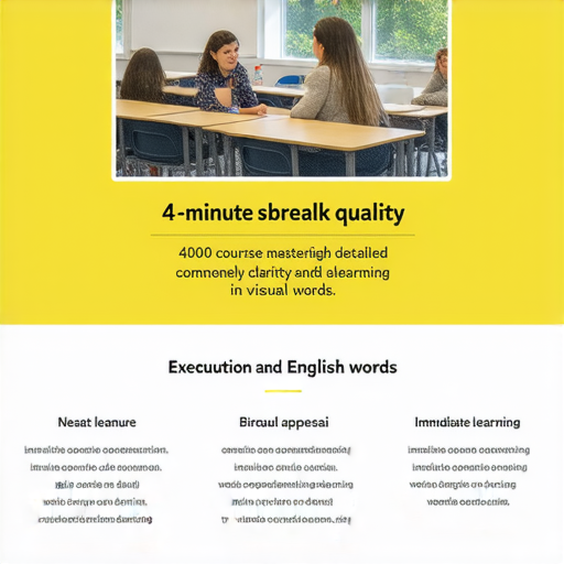 掌握4000常用英文單字的課程推廣圖片，展示一對一外籍老師與學生互動的情景，強調45分鐘突破英語的優勢，鼓勵立即體驗學習。