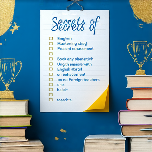 掌握英文奧秘的圖片，展示獲獎名單及學習技巧，強調立即預約外籍老師一對一輔導，幫助提升英文能力，創造學習新機會。