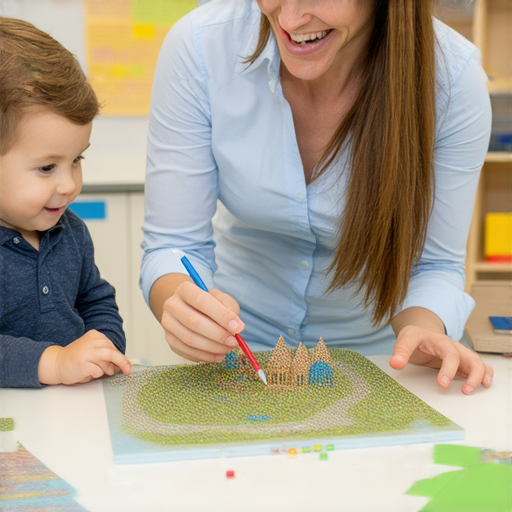 外籍英文老師一對一教學，學生在發掘微小世界的奧秘，專注於提升英文表達能力的互動情境，表現出學習的樂趣與效果。