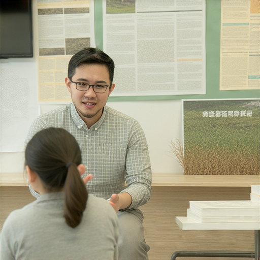 一名外籍老師與學生進行一對一英文課程，強調探索污垢與污染的真相，幫助提升英文理解能力，課堂環境專注且積極，背景展示相關學習資源。