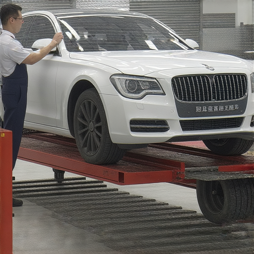 外籍老師教授汽車底盤構造與保養技巧，學員在動手操作過程中學習打蠟技術，掌握汽車英文，提升實際應用能力，背景配有汽車工具與材料。