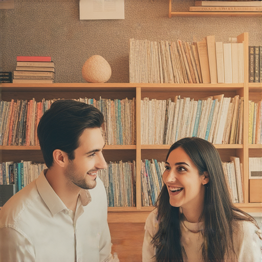 一位外籍老師與學生一對一學習專業英文，背景展示心理學相關書籍，探索心理學的奧秘，開啟心靈之旅，激發學生對心理學的興趣和學習熱情。