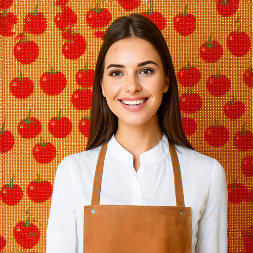 一位外籍老師正在教授學生如何用英文流利表達與番茄有關的知識，背景中有鮮豔的番茄圖案，吸引學習者立即參與一對一的英語課程。