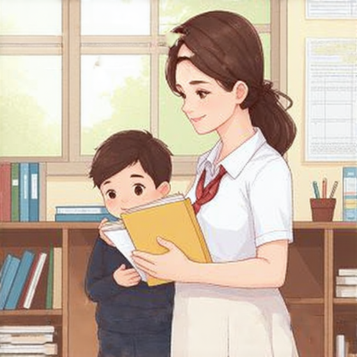 外籍老師指導學生進行英文學習，兩人面對面互動，學生專注學習，背景展示課本與學習工具，強調優雅英文學習之旅，提升語言實力，報名參加課程。