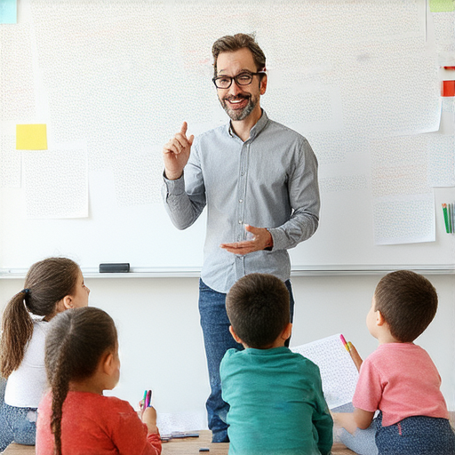 外籍英文老師正在指導學生，透過互動和實際演練，幫助他們提高英語能力，吸收新知識，促進學習效果，讓英語學習變得更有趣有效。