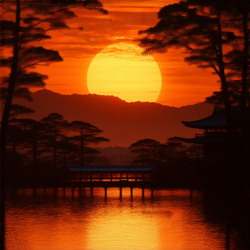 探索日本文化的圖片，展現日落與日蝕的美景，外籍英文老師一對一教學引導學生深入學習日本風俗與習俗，激發對文化的熱情與理解。