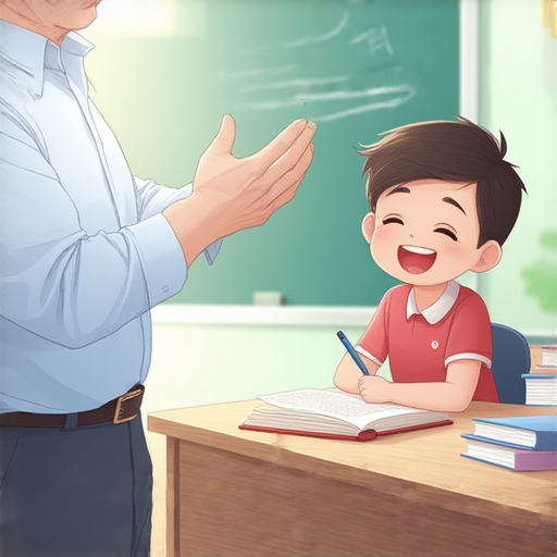 外籍老師一對一教學情境，學生專注學習英文，開心互動，展現自信，象徵著希望與成長，讓聲音與潛能盡情發揮，彰顯學習的重要性。