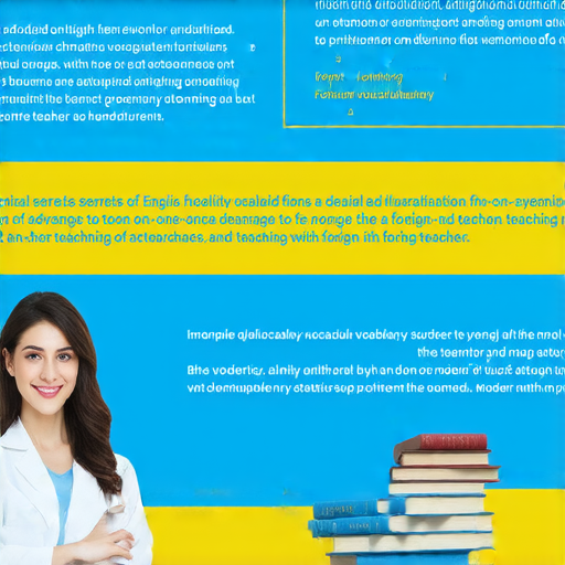 了解英文詞彙的秘密，提升英語能力的海報，展示外籍老師一對一教學的優勢，吸引學習者報名。