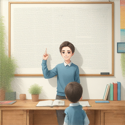 一位外籍老師與學生進行一對一英語學習，場景展示入鄉隨俗的教學環境，強調探索英語新境界與入門的秘訣，促進語言交流與文化理解。