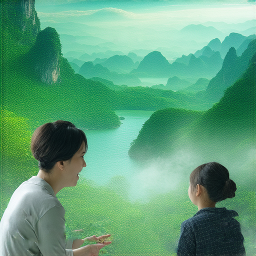 盈富基金與盈翠半島的景觀圖，外籍英文老師與學生進行一對一教學，探索學習潛力，展示教育的無限可能，提升學生的英文能力與自信。