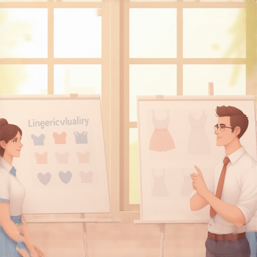 發掘全方位英文能力的學習場景，學生與外籍老師一對一互動，專注於內衣、內褲等相關詞彙的學習，提升英文會話能力，創造輕鬆學習氛圍。