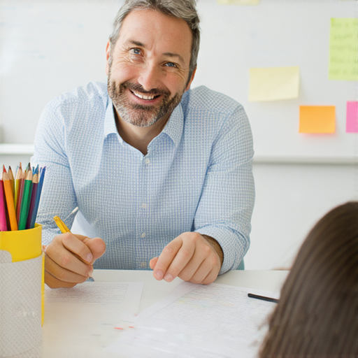 外籍老師教學場景，學生參與一對一課程，配合海關英語學習，展現出自信交流的氛圍，邀請報名體驗專業外教服務。