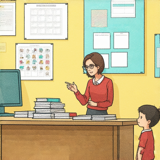 一位外籍英文老師在課堂上與學生進行一對一交流，展示互動式學習方式，幫助學生提升英文實力，突破語言障礙，探索英文學習的真諦。