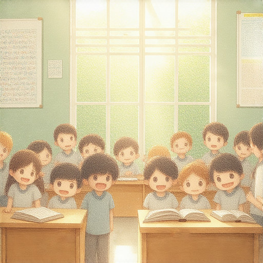 感受心靈的共鳴，學生與外籍老師互動學習英文表達情感的場景，展現友好的學習氛圍和情感交流。