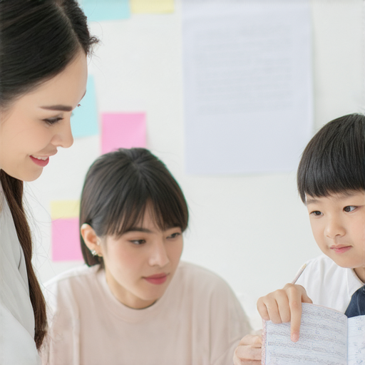 外籍老師一對一教學場景，學生專注寫作，提升英文表達自信，充滿創意與學習氛圍，揭開英文寫作秘訣，讓每一個字都能自信表達。